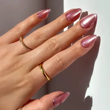 Pink · Purple · Chrome nail art