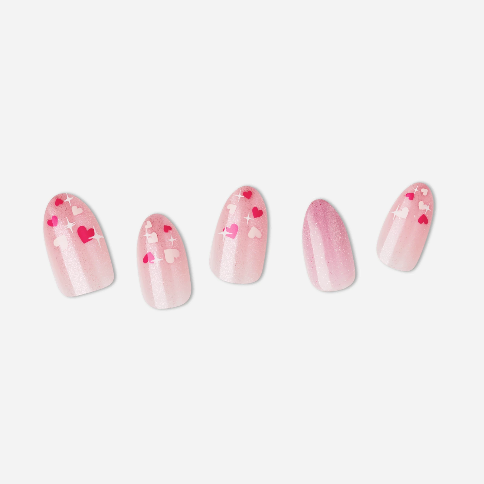 Pink · Fine shimmer · Hand-painted nail art