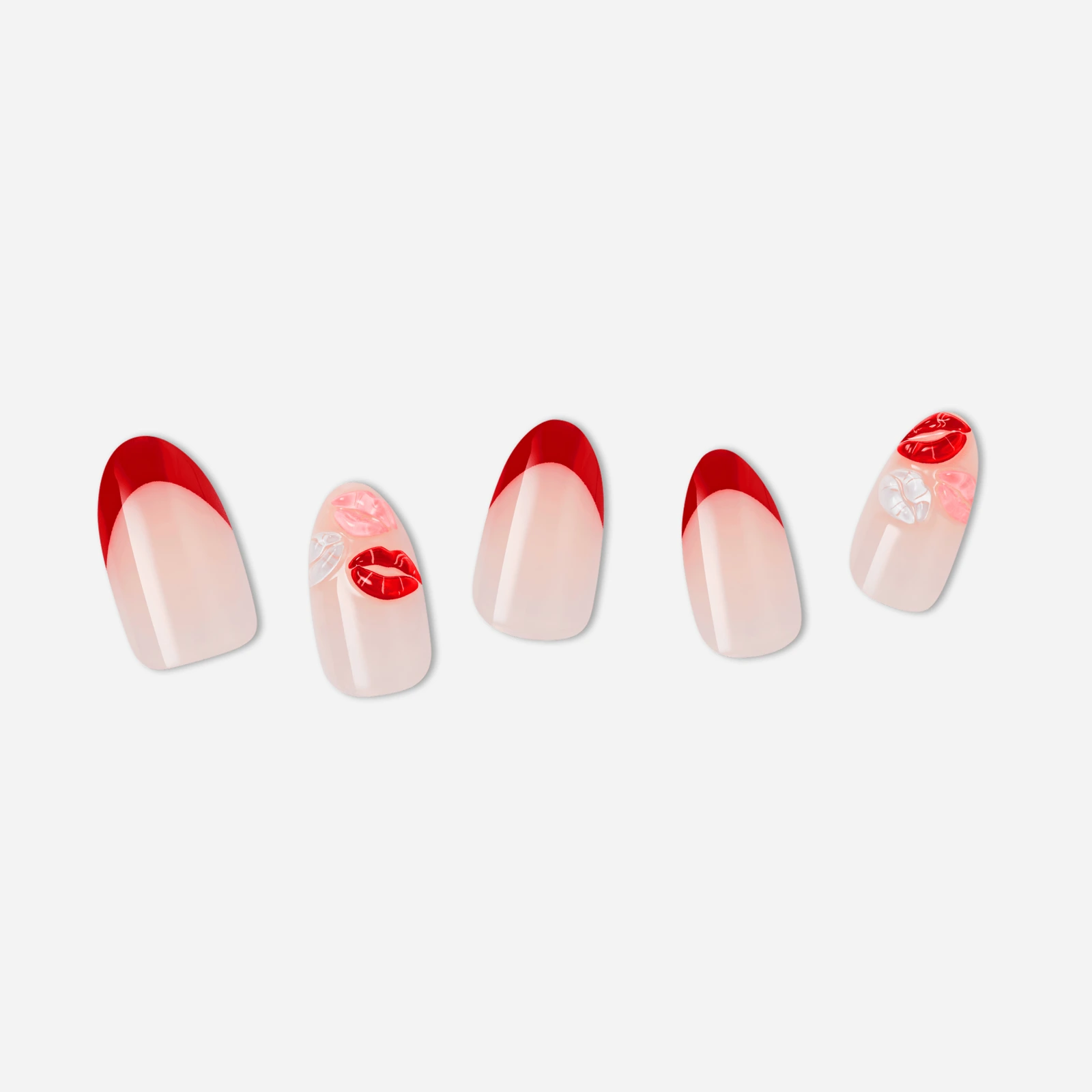 Nude · Pink · Red nail art