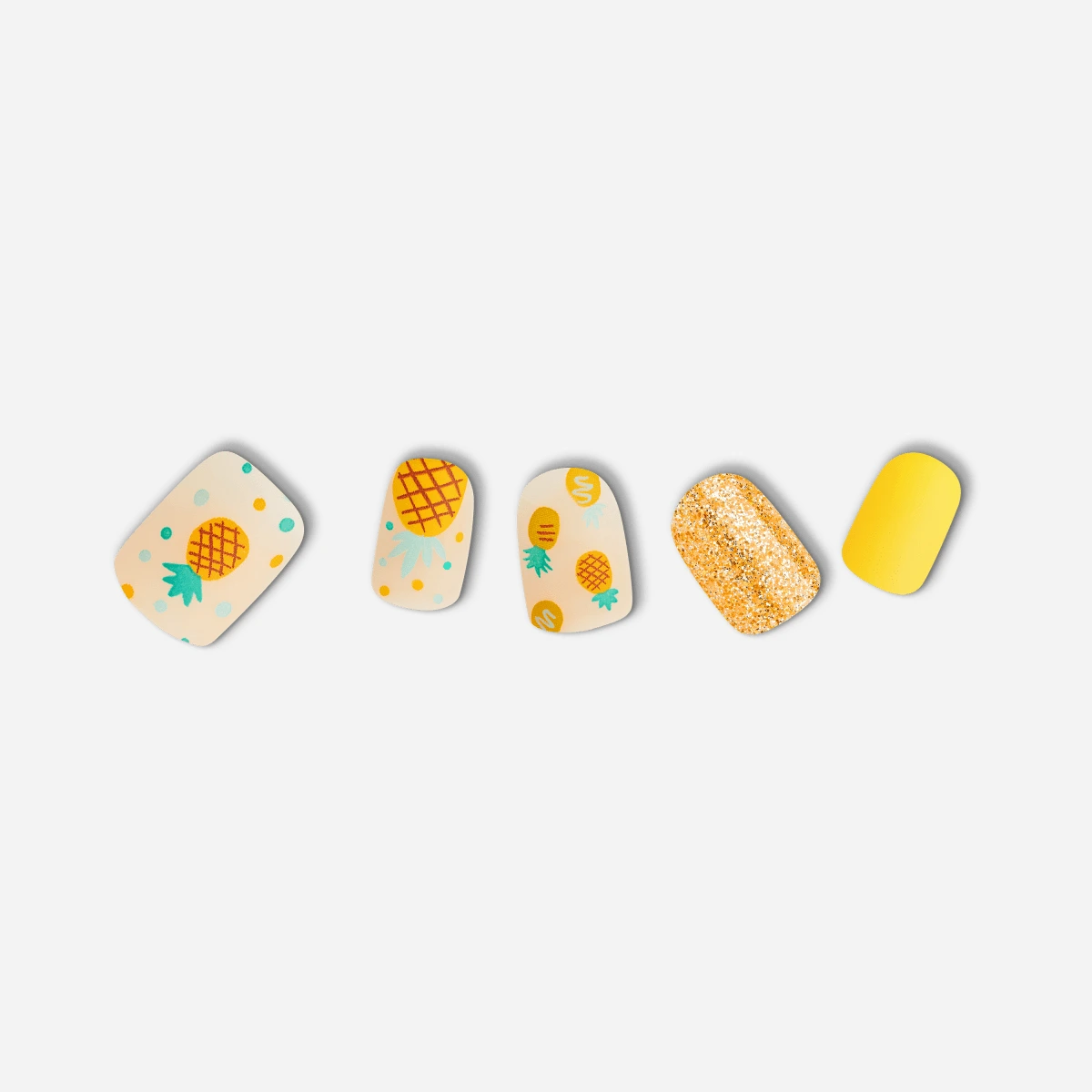 White · Yellow · Gold nail art