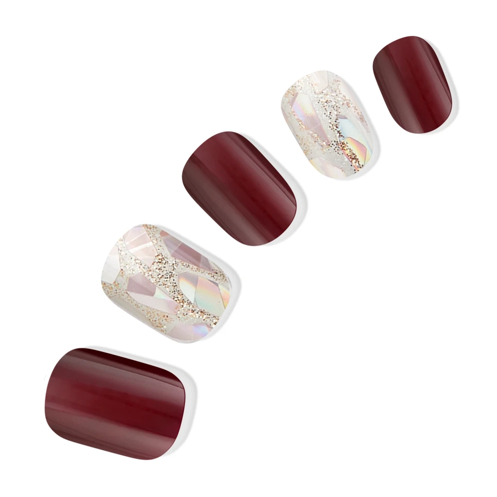 Red · White · Gold nail art