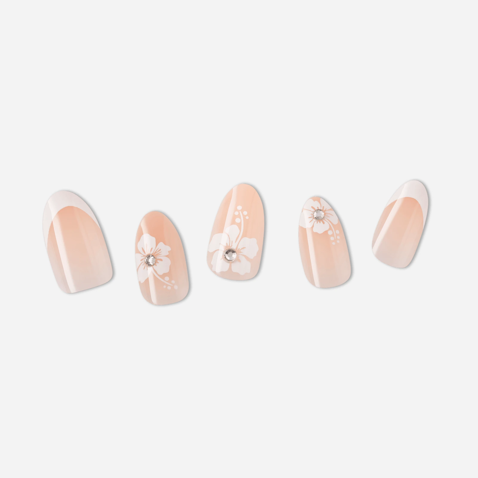 Nude · Pink · White nail art