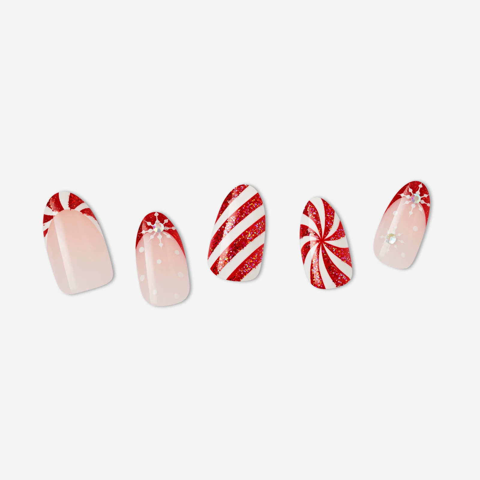 Pink · Red · White nail art