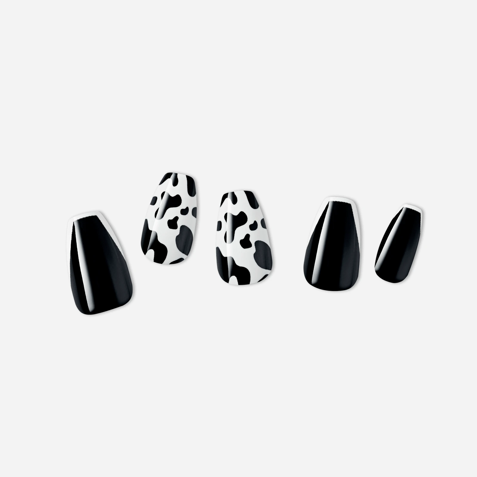 White · Black · Hand-painted nail art