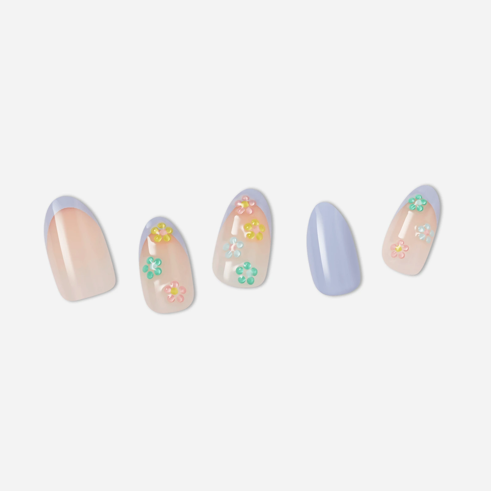 Nude · Pink · Purple nail art
