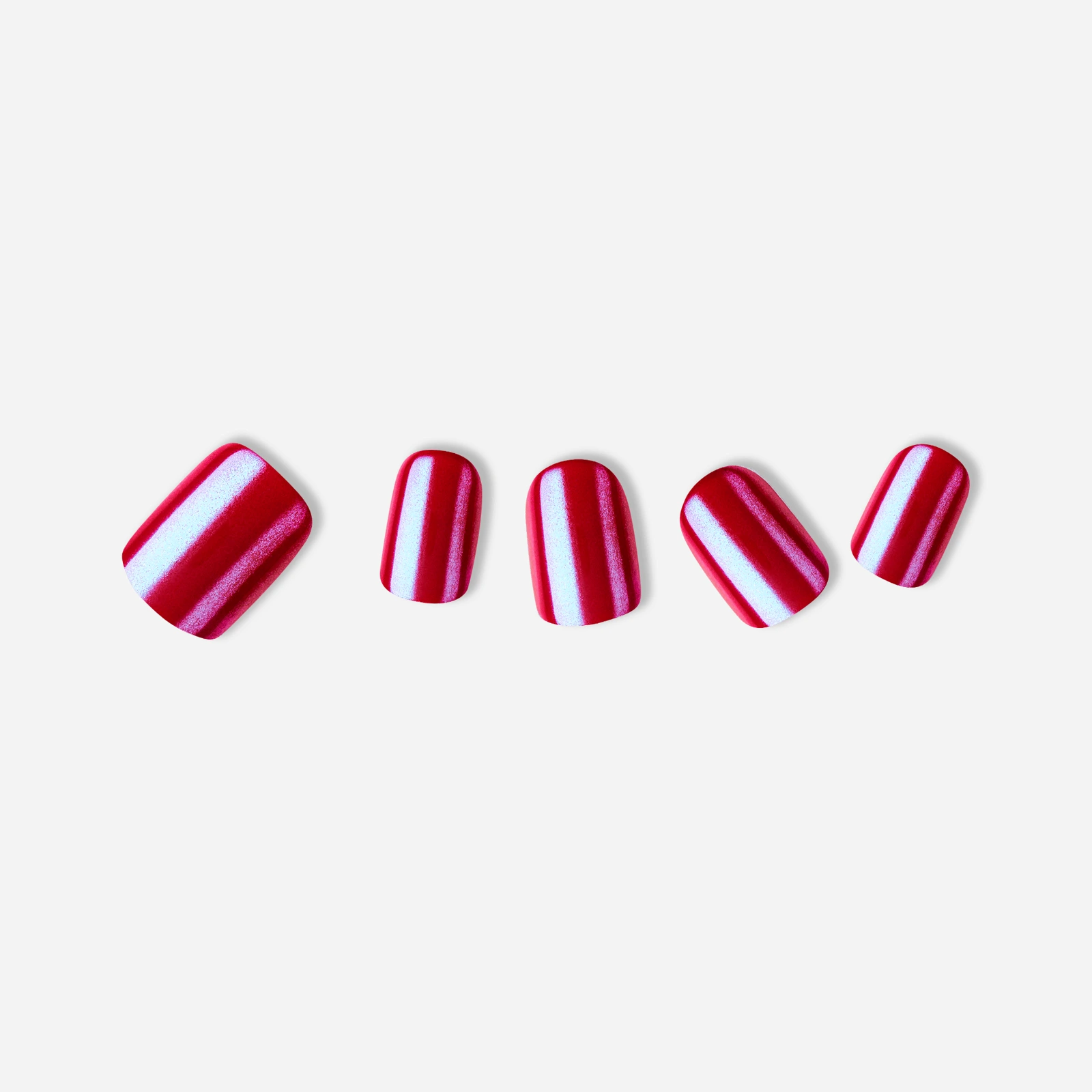 Red · Solid color · Fine shimmer nail art