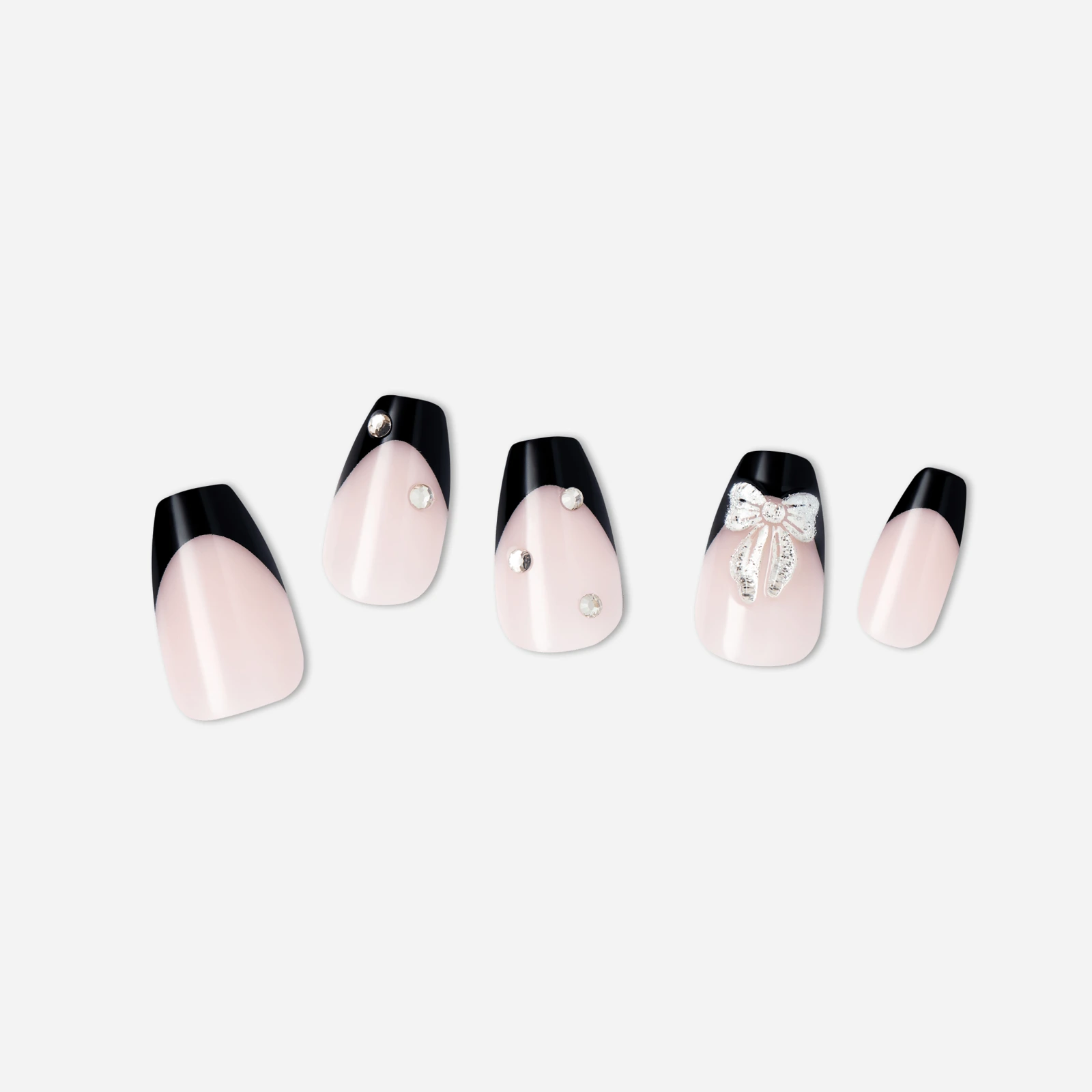 Nude · White · Black nail art